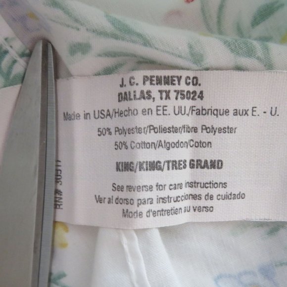 Vintage JC Penny One (1) King Pillowcase Floral Percale USA Made - Picture 10 of 11